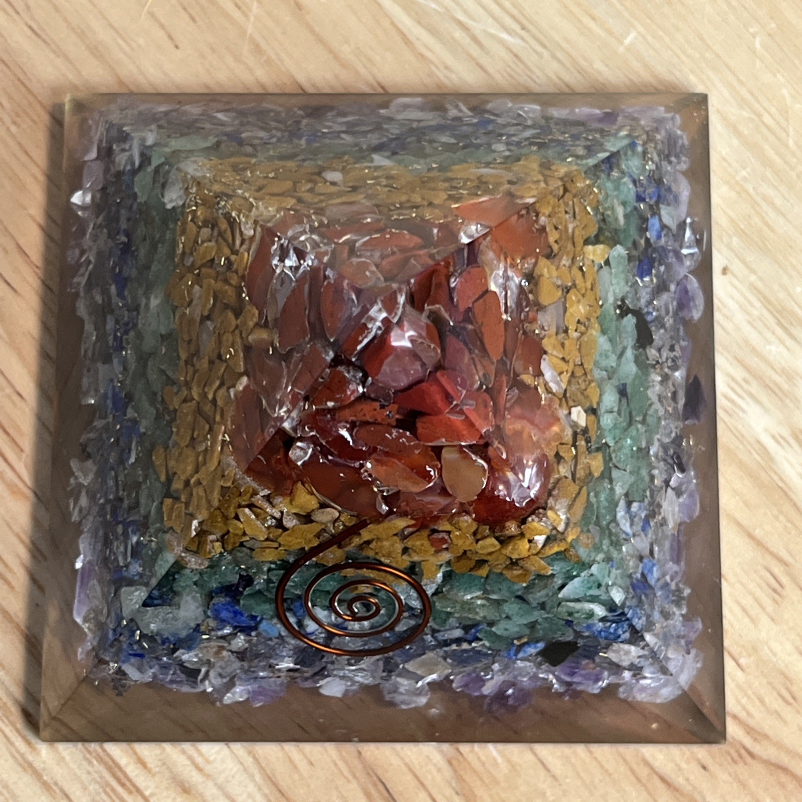Orgone 7 Chakra Pyramid Energy Generator for Emf Protection & Healing-Meditation