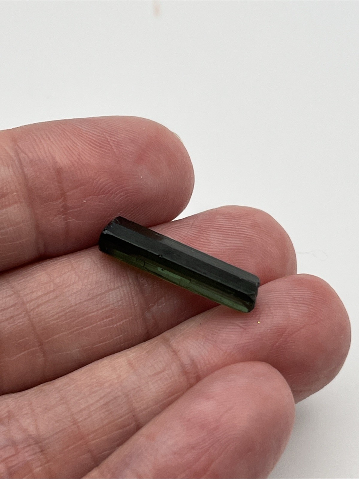 Green Tourmaline Crystal 3/4 Inch By 3/16 Inch