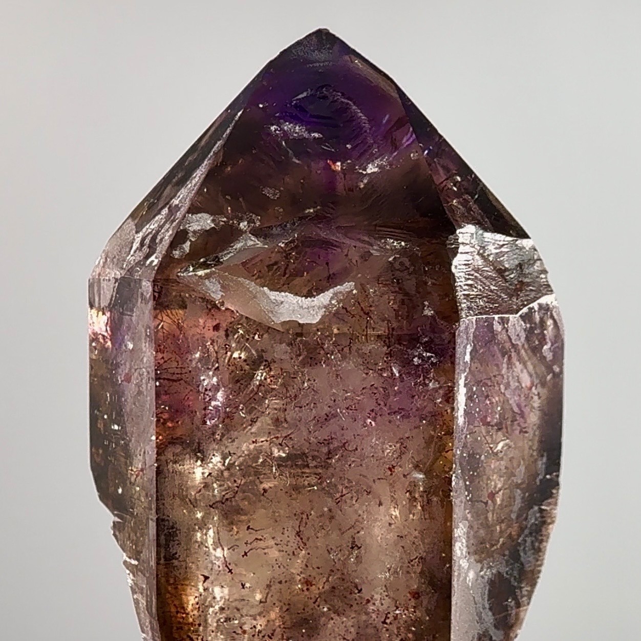 Large Moving Bubble! Rare Elestial Grape Jelly Shangaan Amethyst Enhydro Crystal