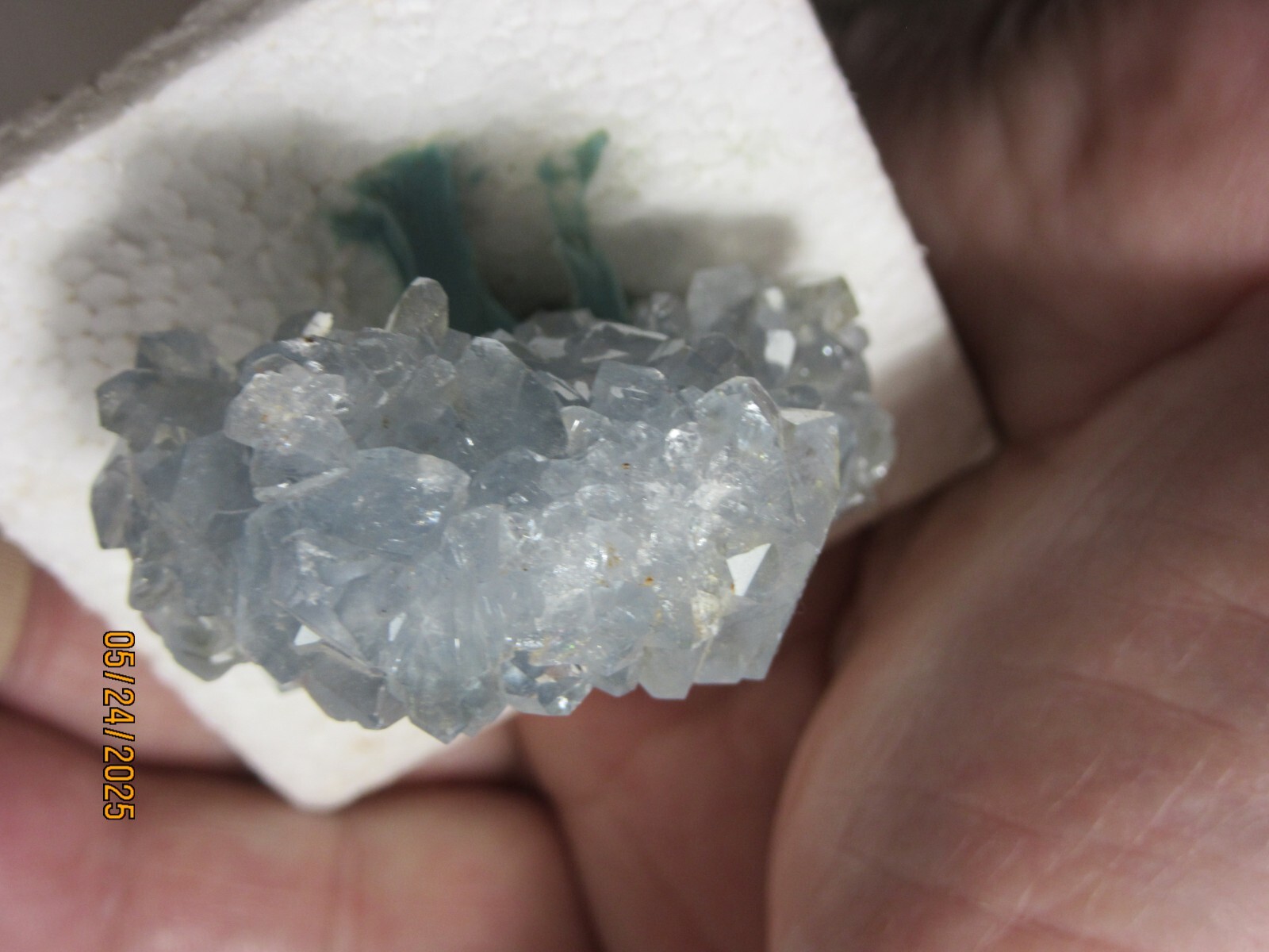 Blue Celestite Quartz Crystal Cluster2 1/8 Inch Collectible BCQMC-4.5s