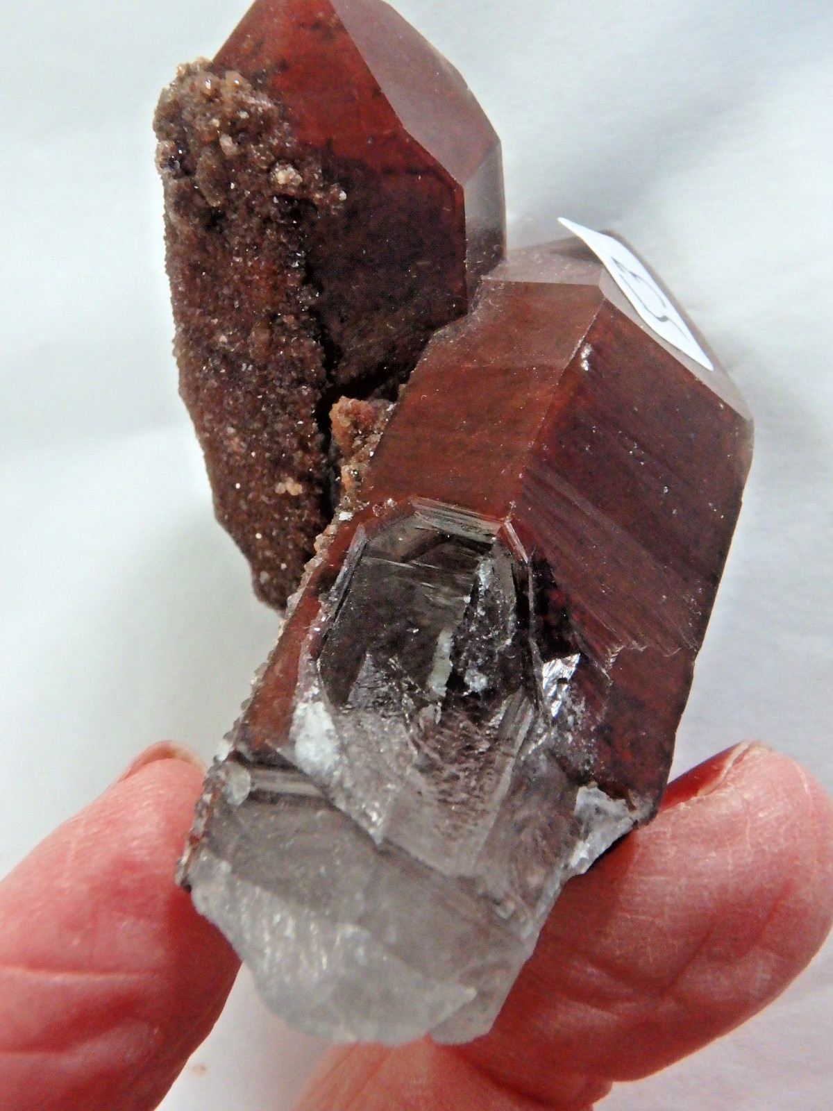 Crystal Red Hematite on Quartz $53 Morocco 54.7 grams key