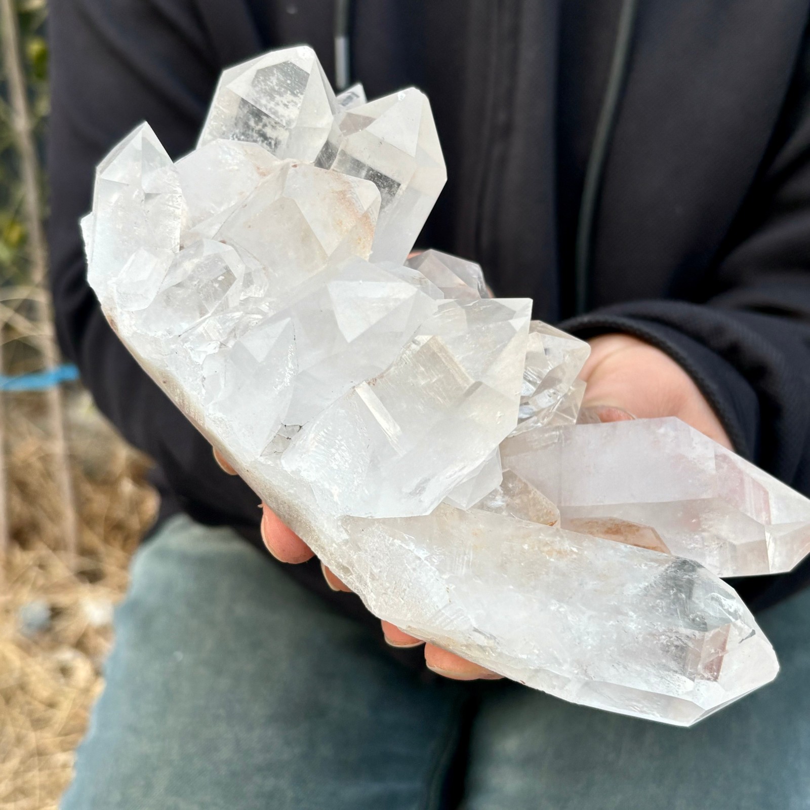 2.18LB Natural white Crystal Himalayan quartz chunk mineralsls Specimen