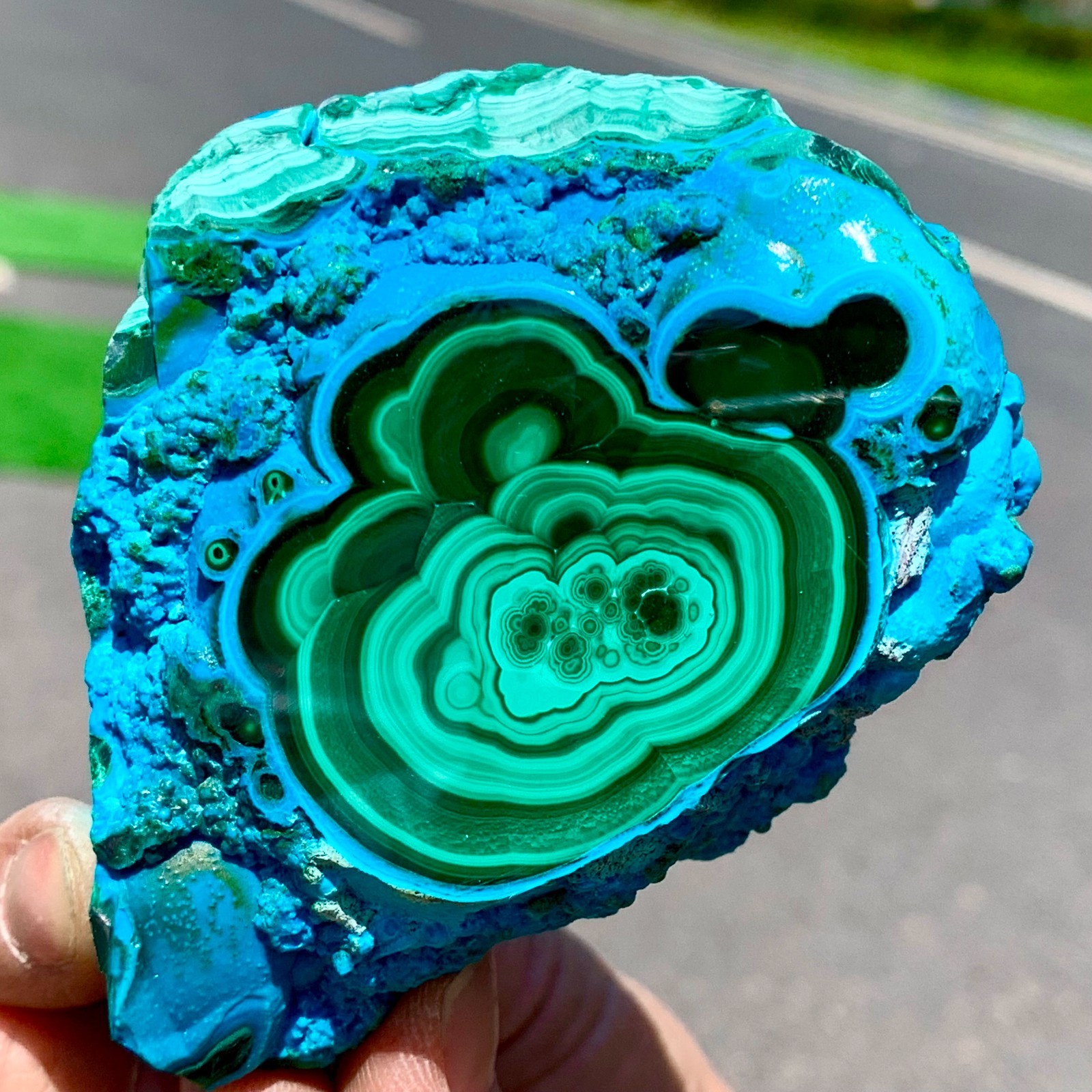 290G Natural Chrysocolla/Malachite transparent cluster rough mineral sample