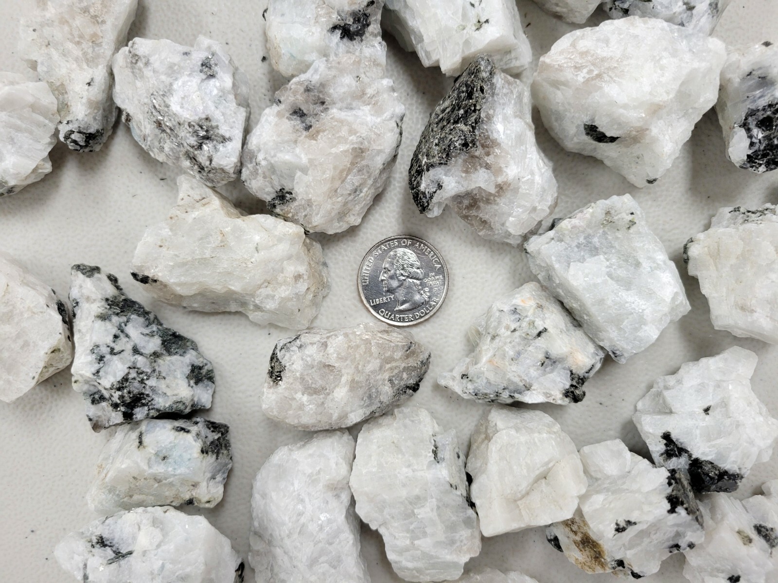 Rough Rainbow Moonstone Crystals Raw Natural Stones Bulk for Tumbling & Healing
