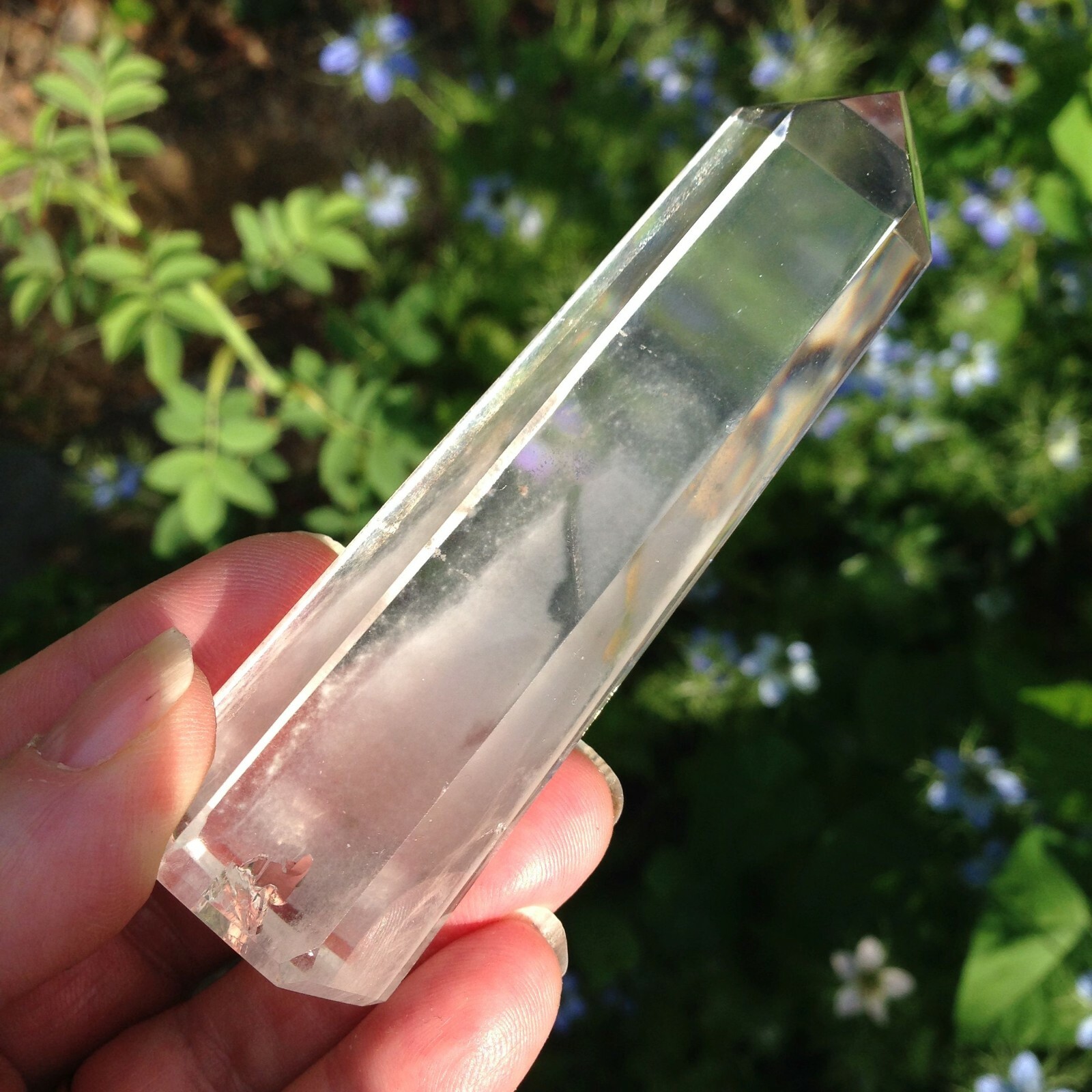 Clear Quartz Phantom Crystal Point Healing Activator Earth 102g 9.67×2.95×2.4cm