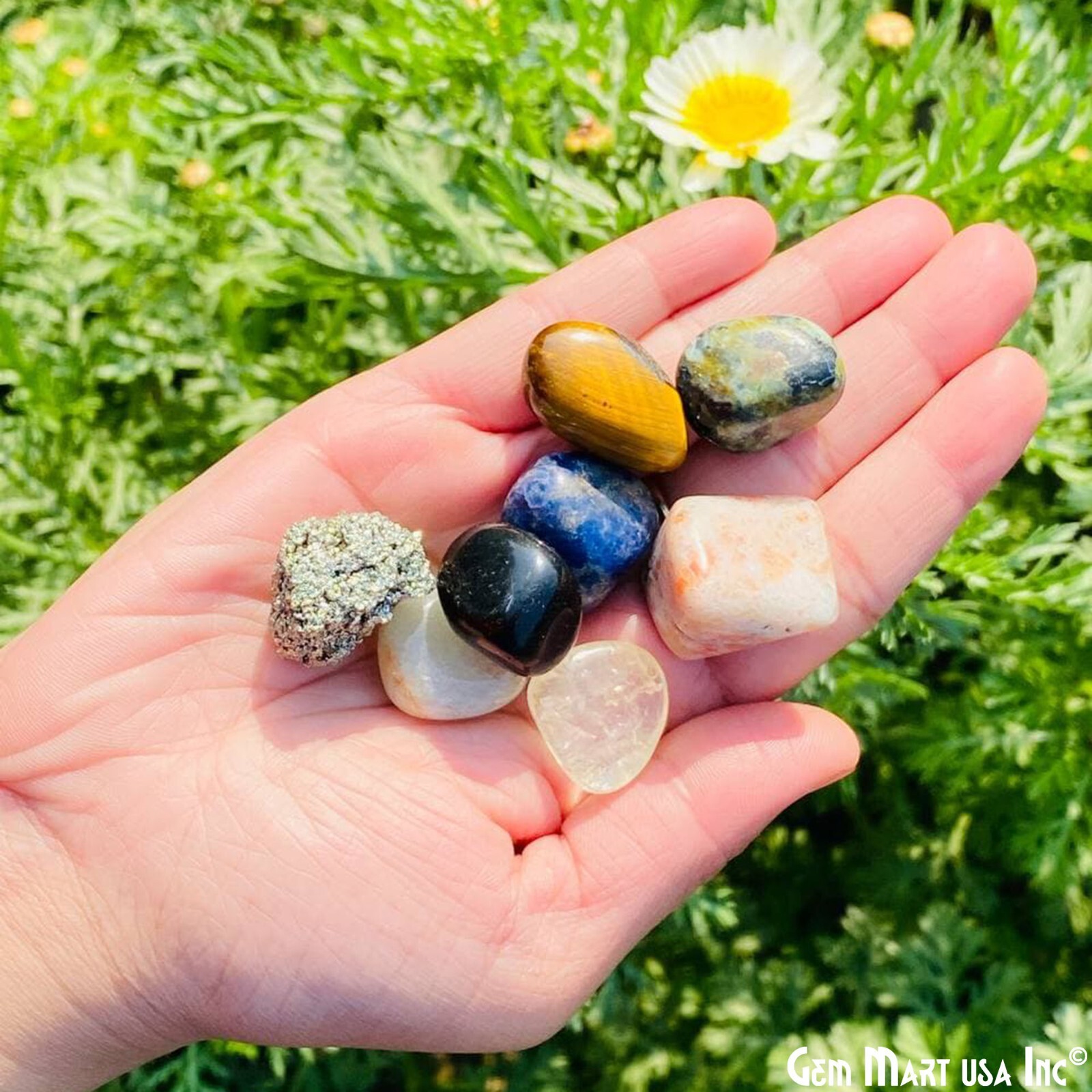 8pc Lot Tumble Stone Multi Color Beautiful Tumble Stone Healing Set Reiki stones