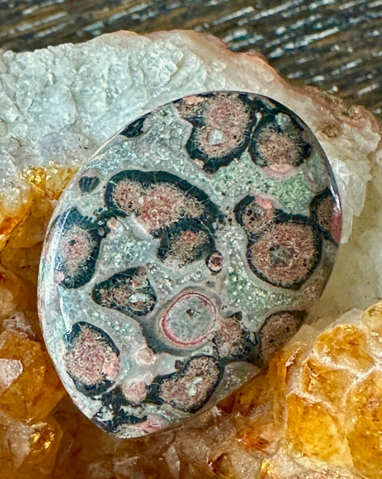 Unique Leopardskin Jasper Freeform Cabochon 34mm x 25mm