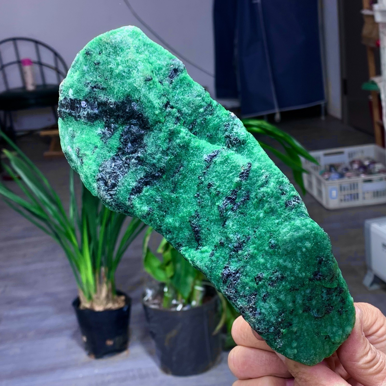 2.54LB Natural green Ruby zoisite (anylite) crystal Chakra Healing Energy A763