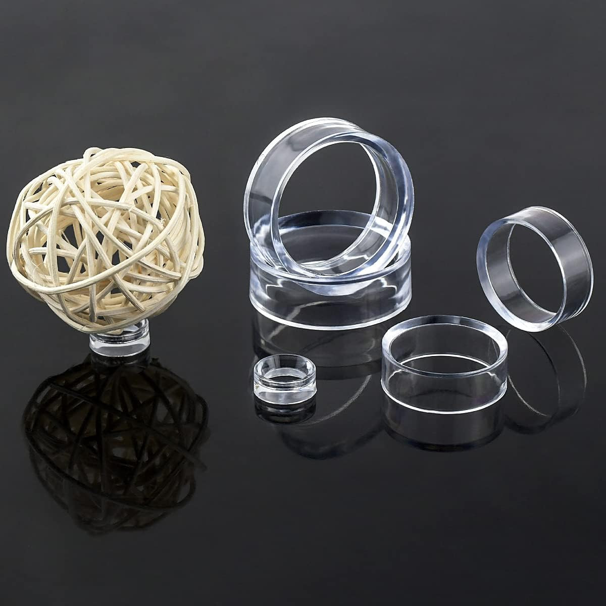 12Pcs Acrylic Sphere Stand Clear round Sphere Holder Plastic Display