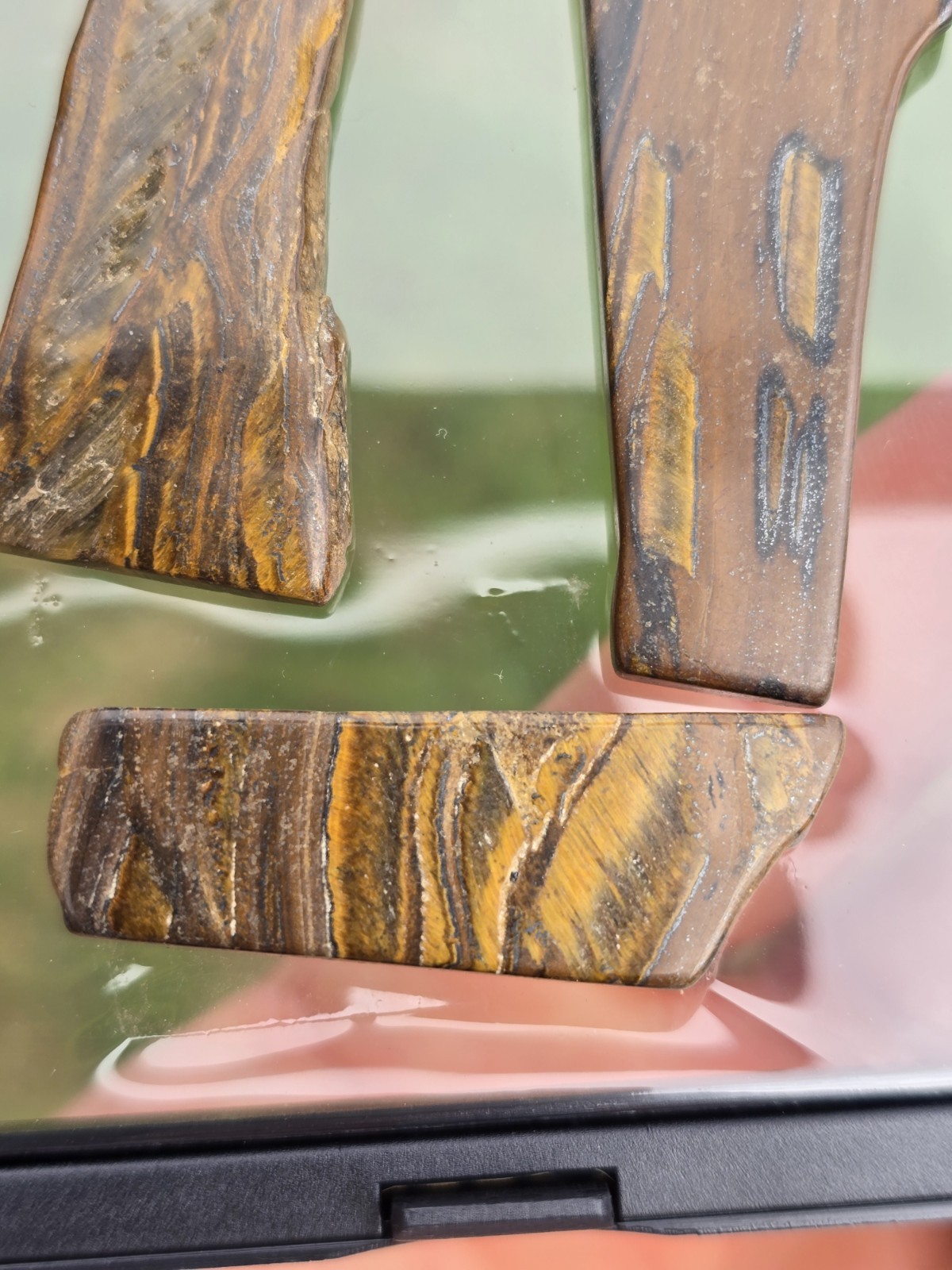 Natural Tiger’s Eye 3-Pc Set – Polished Irregular Shapes B2