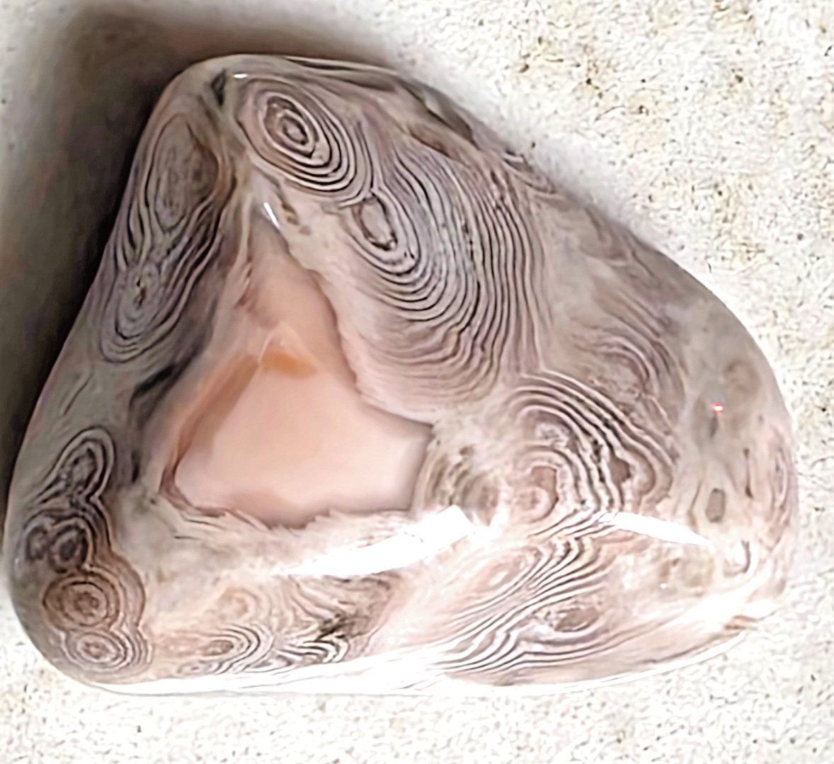 POLISHED BEAUTIFUL BOTSWANA AGATE, TIGHT Bands AGATE -Pink White Browns