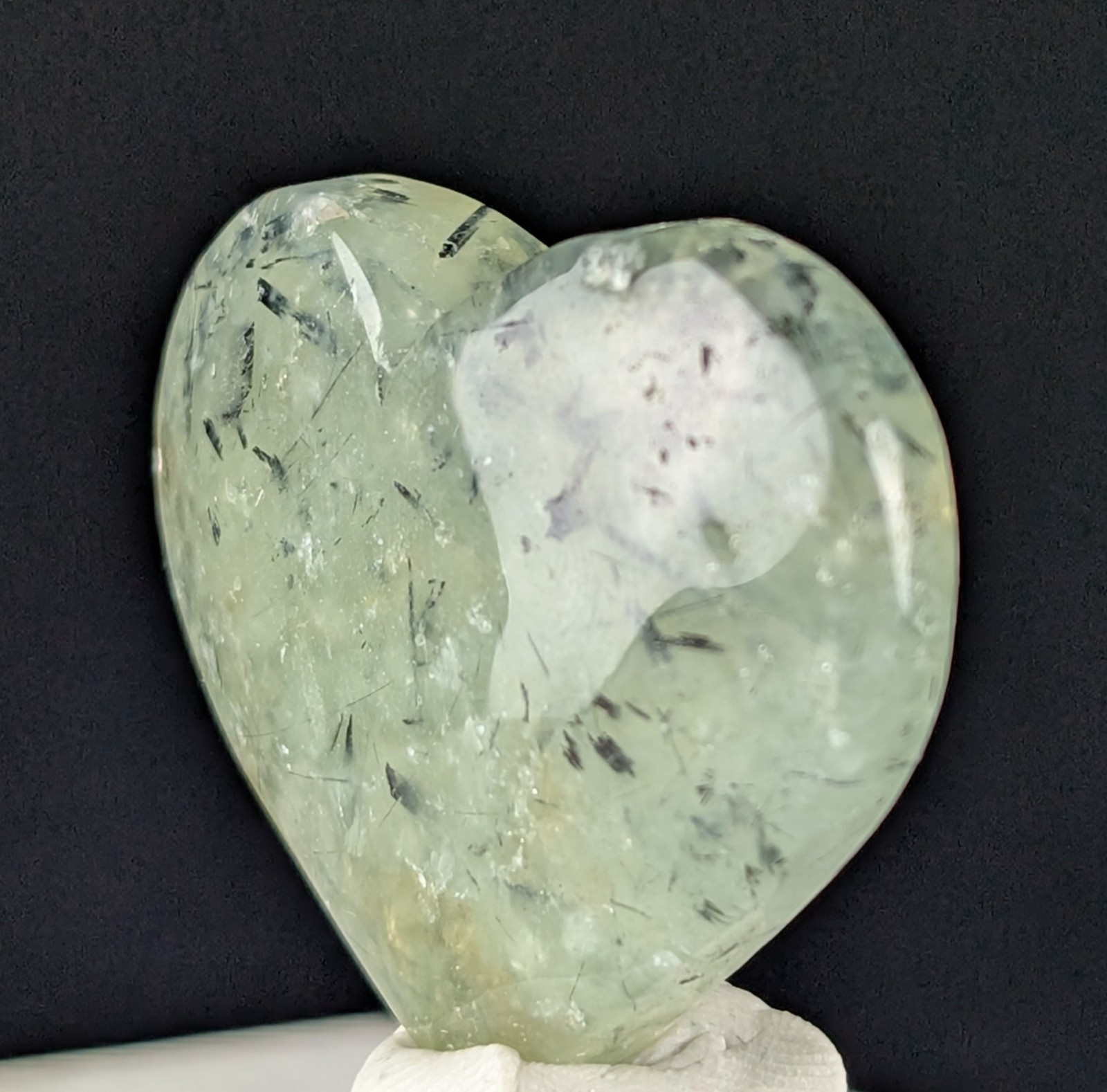 Prehnite Heart Carving Crystal Gemstone Chakra Reiki Mineral
