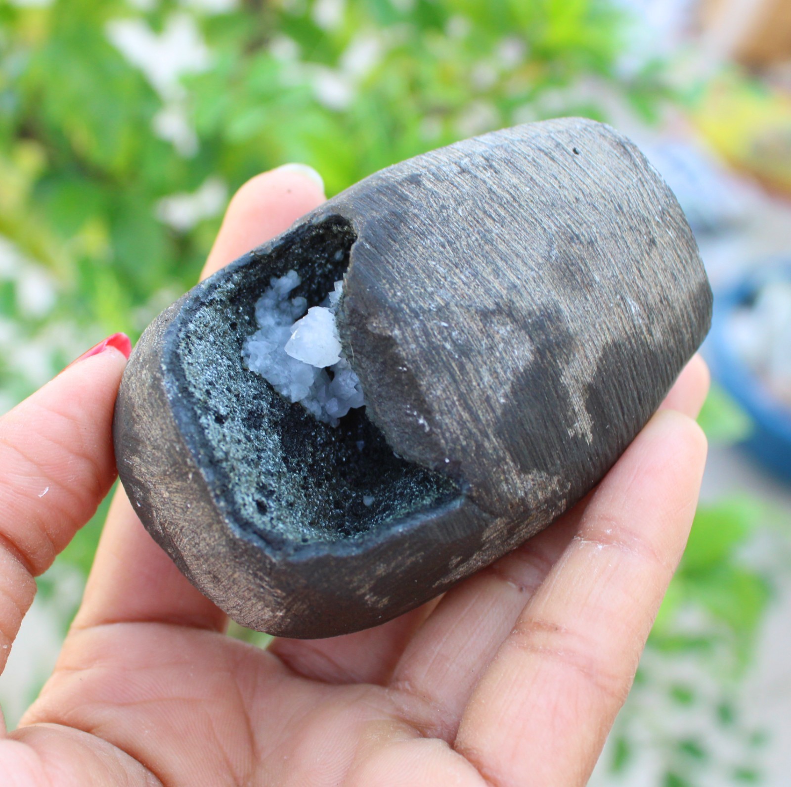 Heulandite In Geode Minerals Specimen #A46