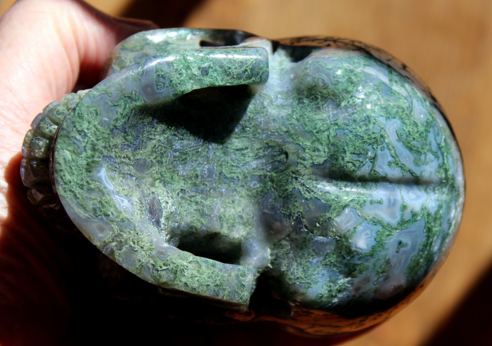 Magnificent Hand Carved Ocean Agate Crystal Skull *** Over 5″ *** 3 POUNDS! ***