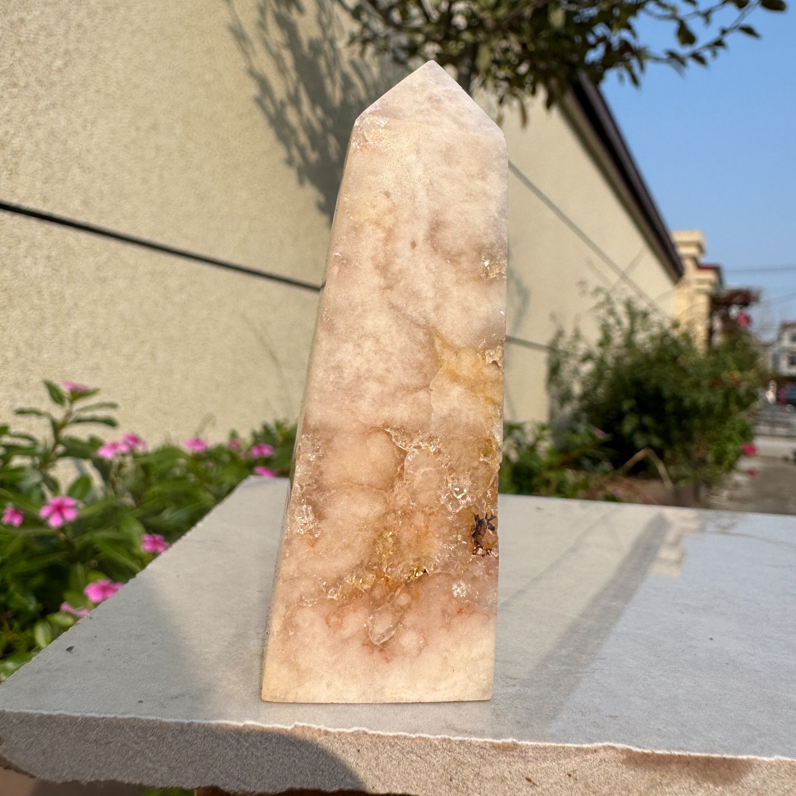 62G Natural Pink Amethyst point tower Quartz Crystal Cluster Mineral Specimen