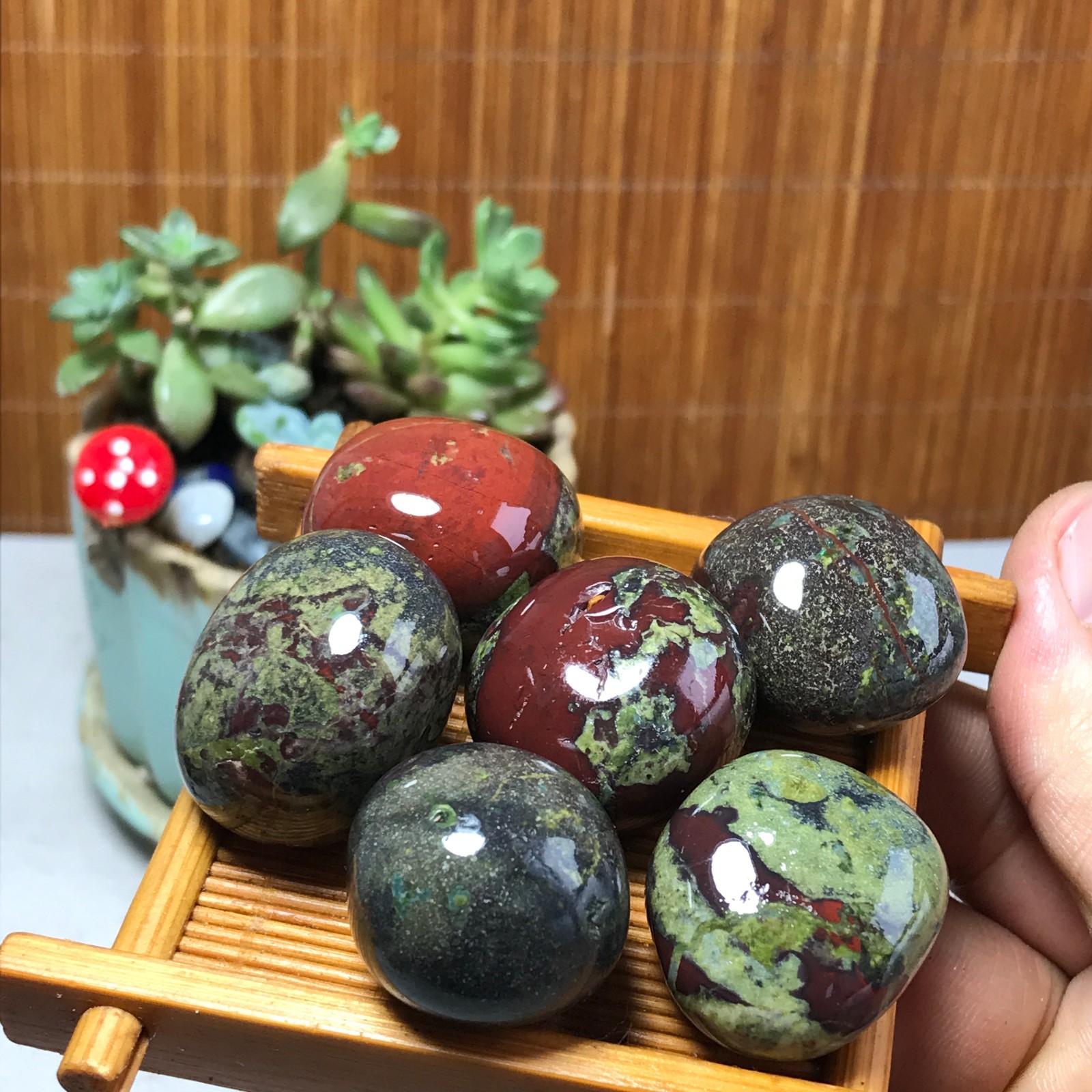 6pcs Natural Dragon blood Crystal gemstone Polish Mineral Specimen Tumbled A5579