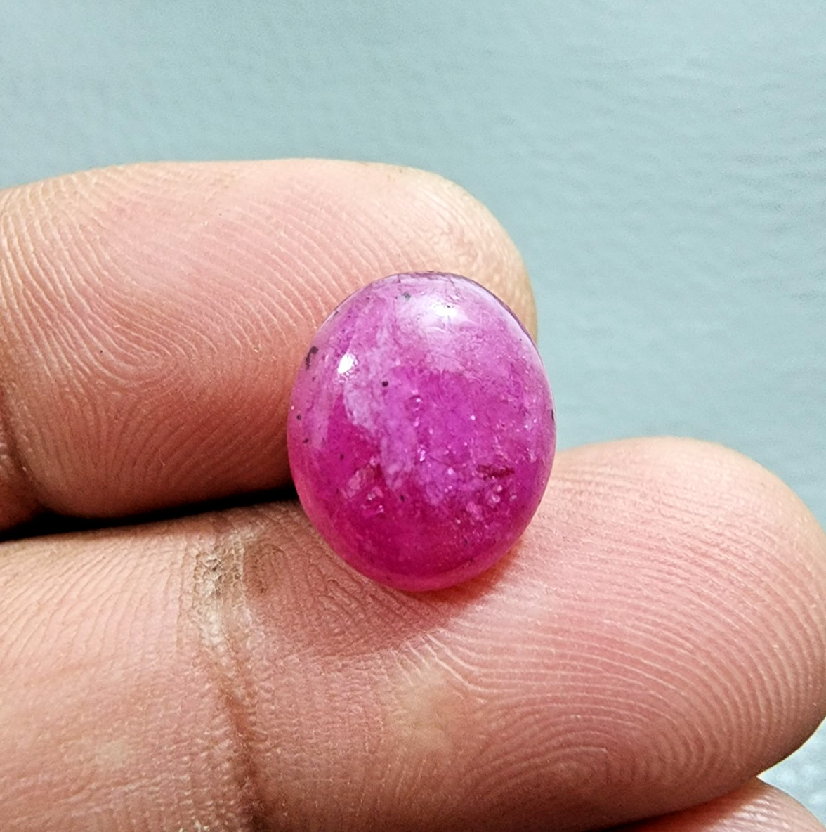 8 Crt Ultimate A+ Pink Ruby Heated Gemstone Oval Shape Cabochon Jewelry For Ring