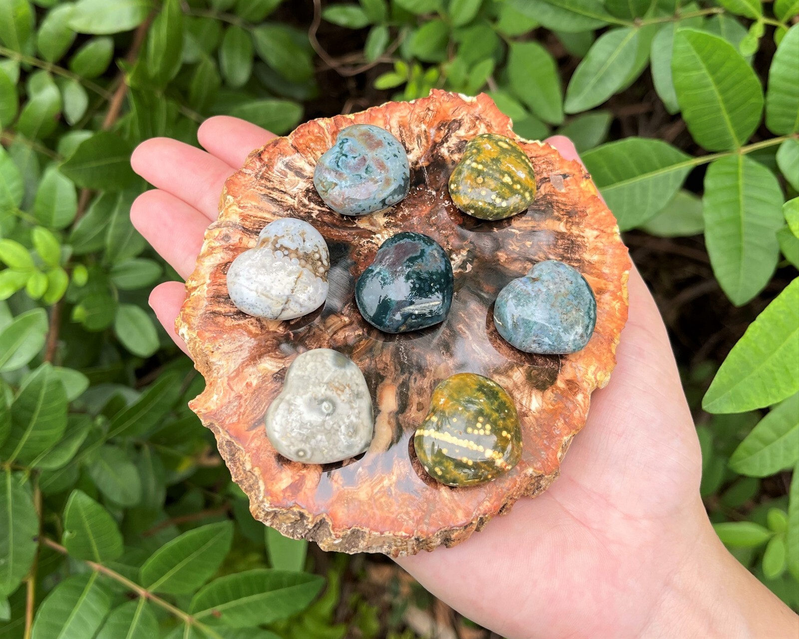 Ocean Jasper Heart: 1″ (Ocean Jasper Crystal Hearts, Natural Sea Jasper Hearts)