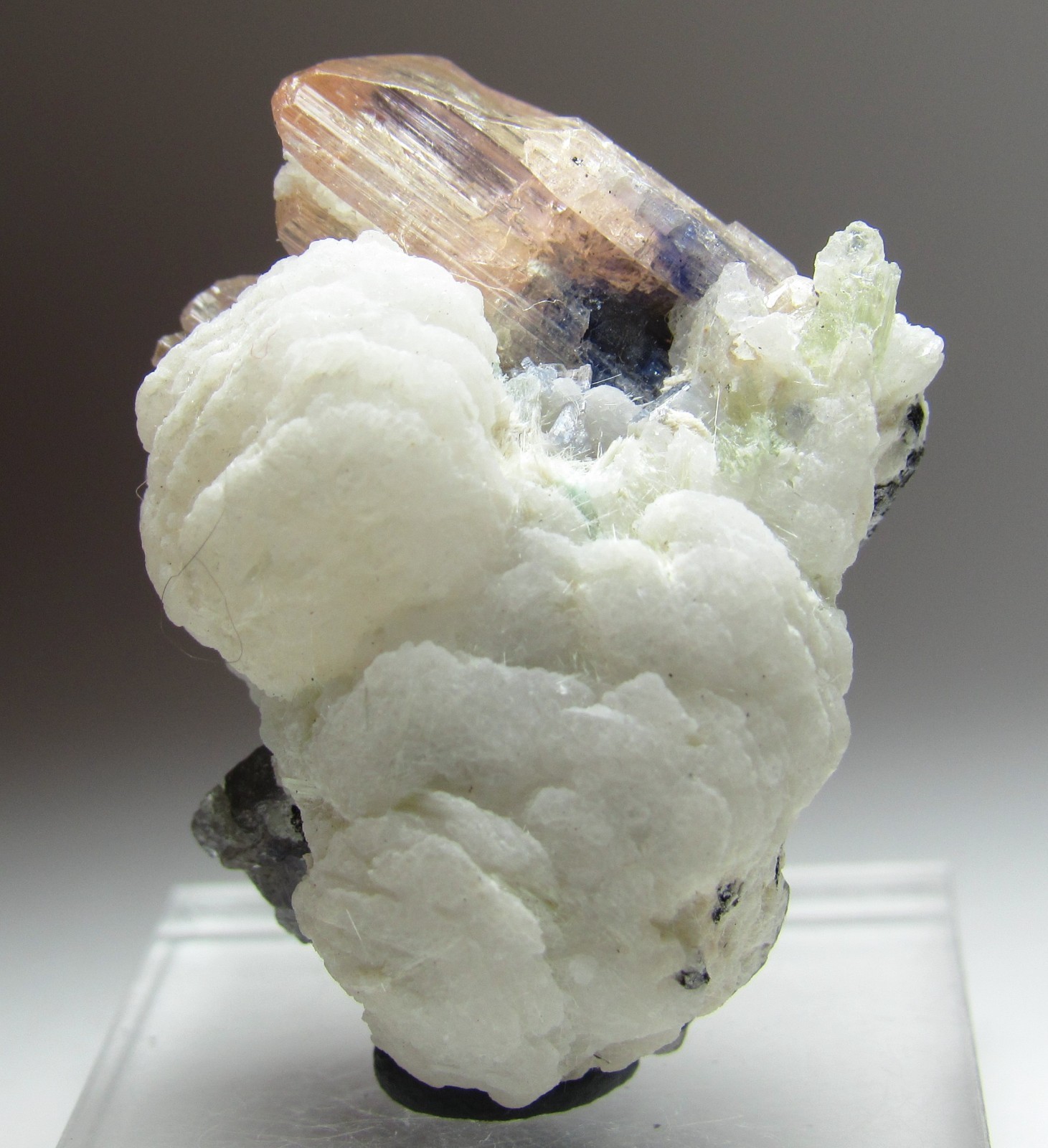 UNDENIABLE BEAUTIFUL FANCY COLOR TANZANITE ON CALCITE MATRIX!!! TANZANIA