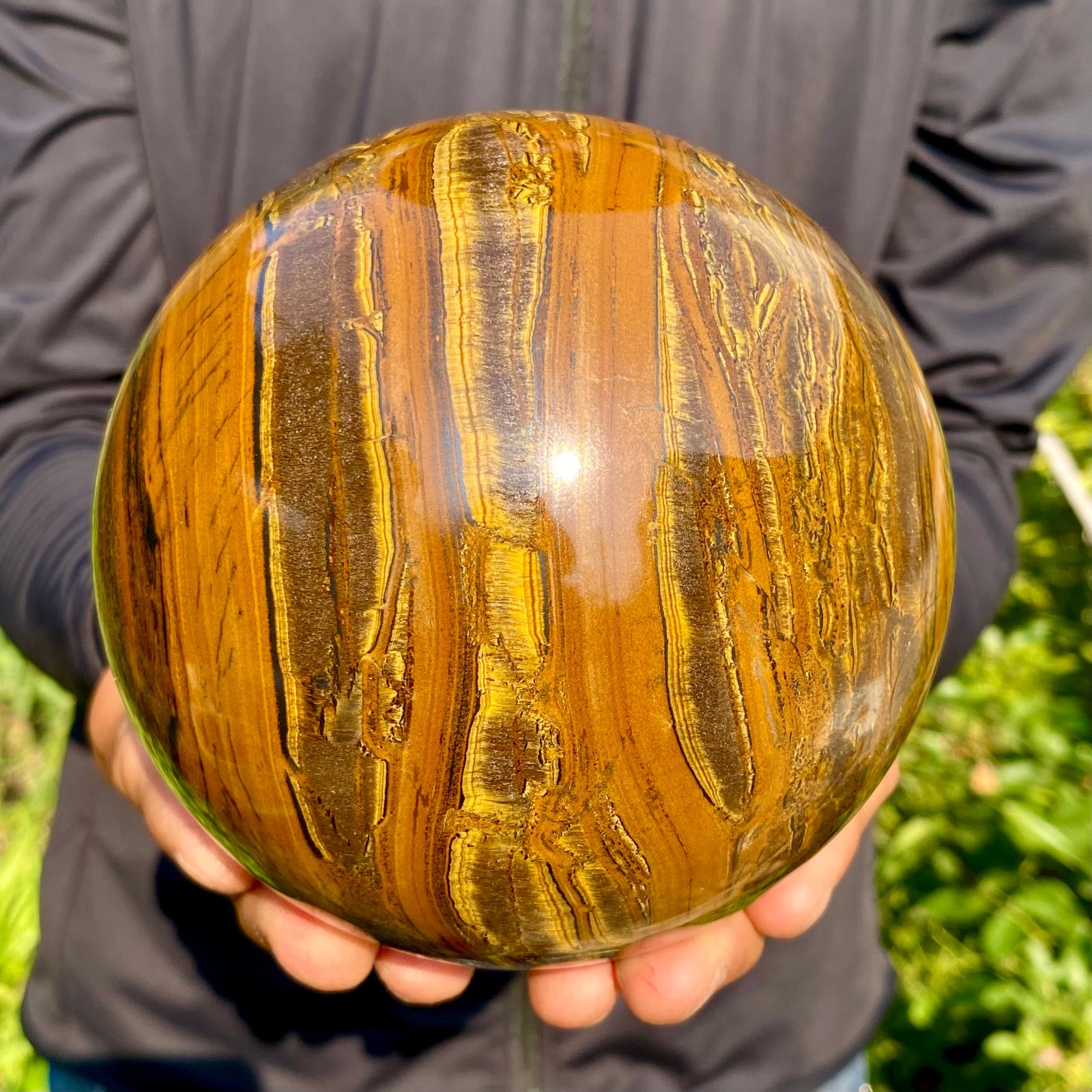 5.95LB Large Natural Tiger Eye Stone Crystal Ball Quartz Healing Sphere Décor