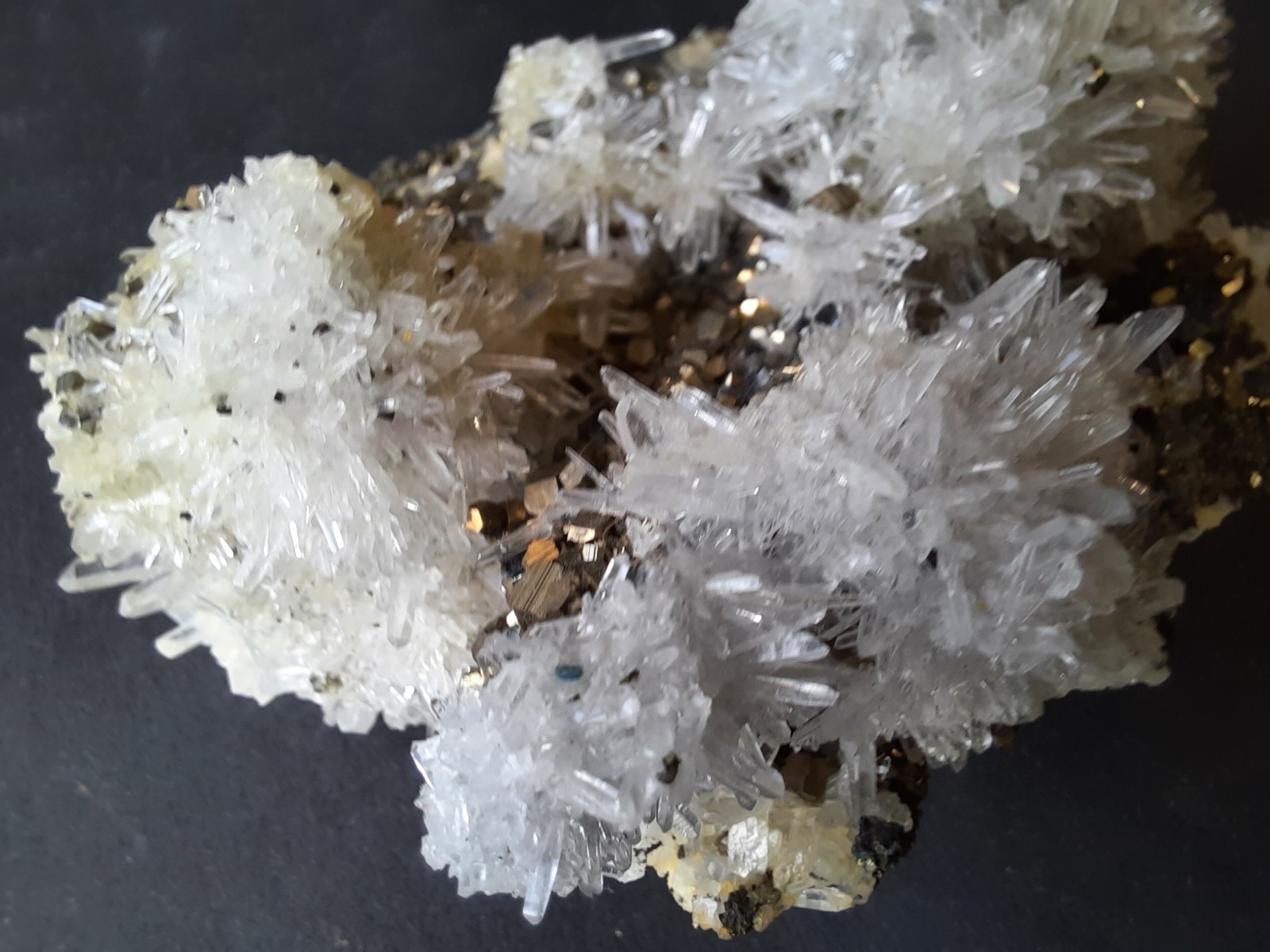 Gorgeous Quartz Crystals with Pyrite Combination, from Peru 200g