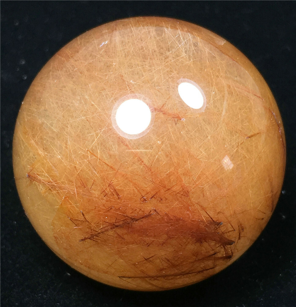 Natural Clear Gold Hair Rutilated Crystal Ball SPHERE Quartz Specimen