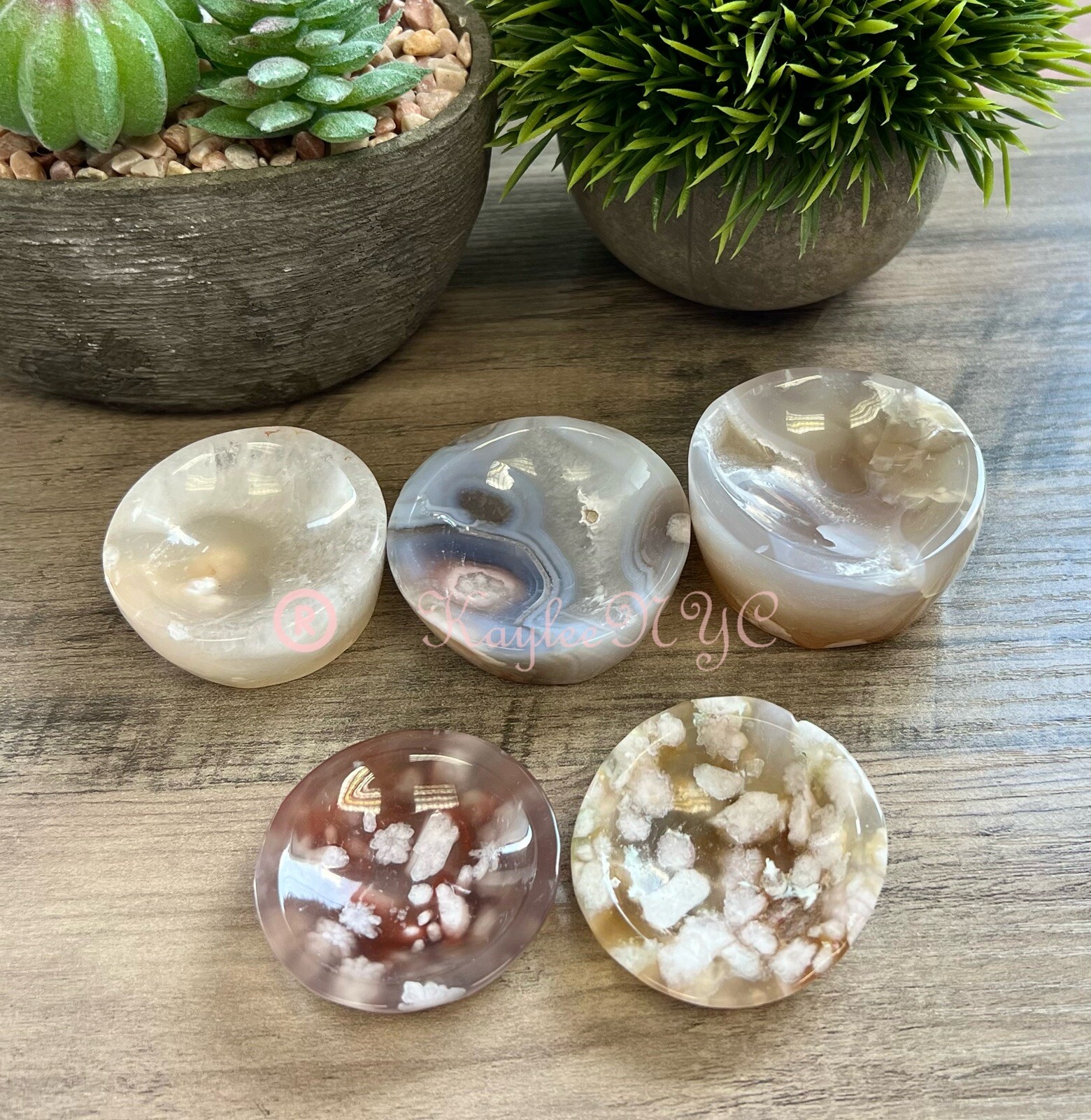 Wholesale Lot 5-8 PCs Natural Flower Agate Bowls Crystal Healing 0.9 – 1 Lb