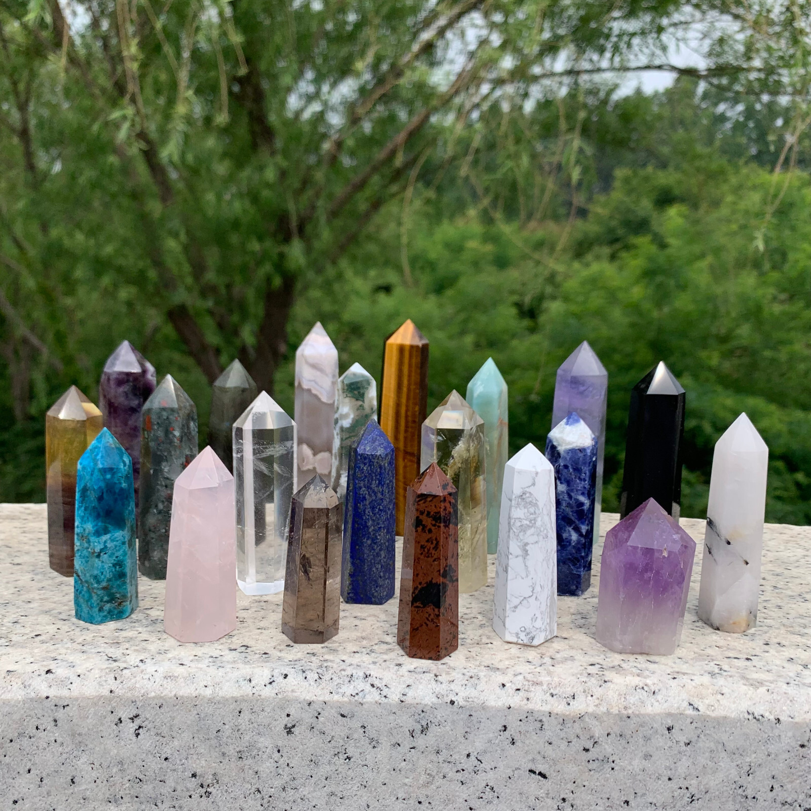 Wholesale Lot 21PCS Natural Quartz Obelisk Tower Point Crystal Healing