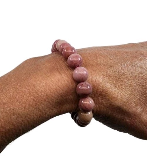 Rhodonite Polished Beaded Bracelet 18.3 grams
