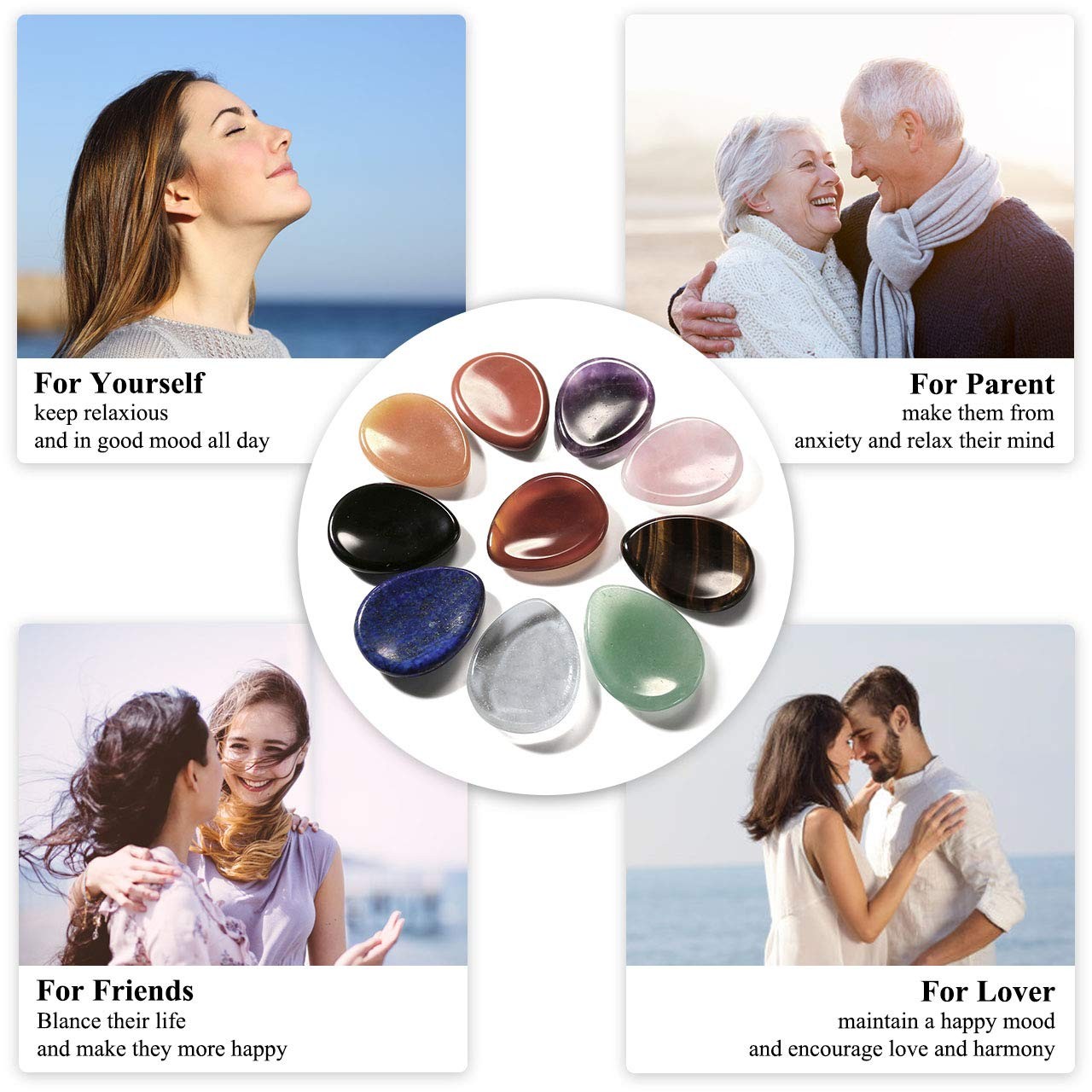 Clear Quartz Worry Stone for Anxiety Relief – Polished Healing Crystal Therapy