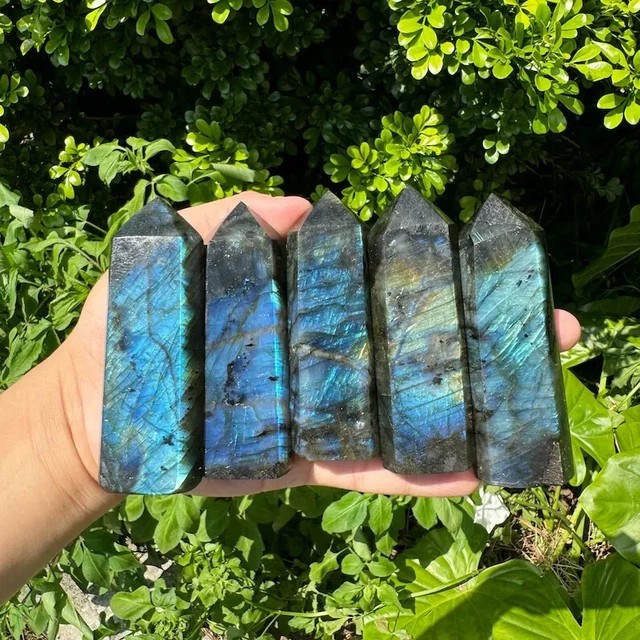 Labradorite Single Tower Point, Natural Gemstone Crystal Stone Wand Healing