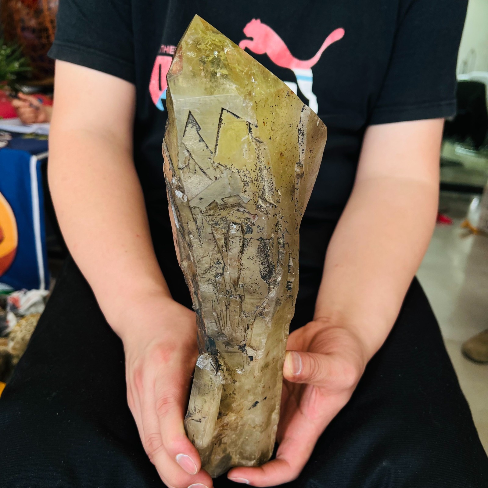 5.72LB Genuine Citrine Elestial Crystal – Untreated Raw Stone Healing Crystal