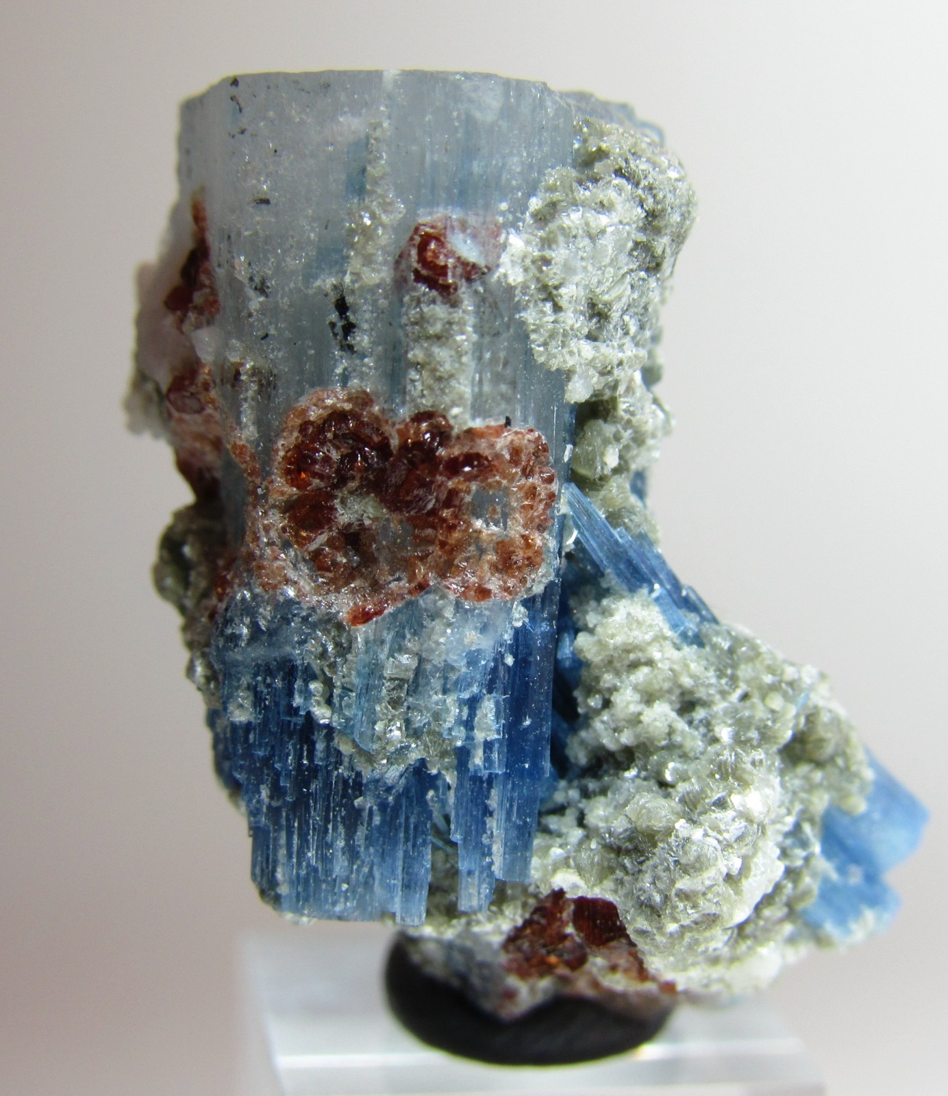 MIRACULOUS RARE ALKALI-RICH AQUAMARINE BERYL W/ GARNET!!! NEW FIND PAKISTAN