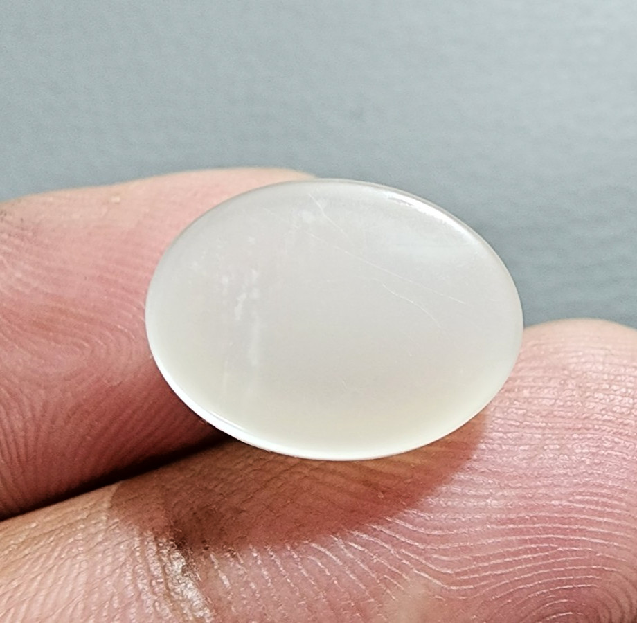 Oval Shape White Moonstone Cabochon 10.75Ct Eye-Clean Loose Gemstone For Ring