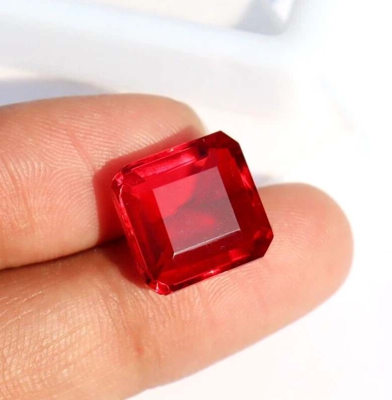 9.50 Ct Natural Radiant Cut Burmish Red Ruby Certified Loose Gemstone