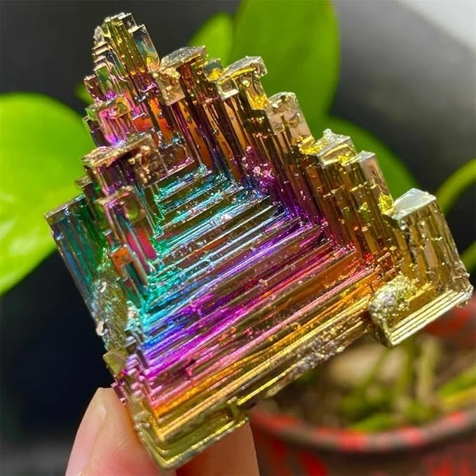 AAAA Grade Natural Rainbow Titanium Aura Bismuth Quartz Cluster Raw Mineral Deco