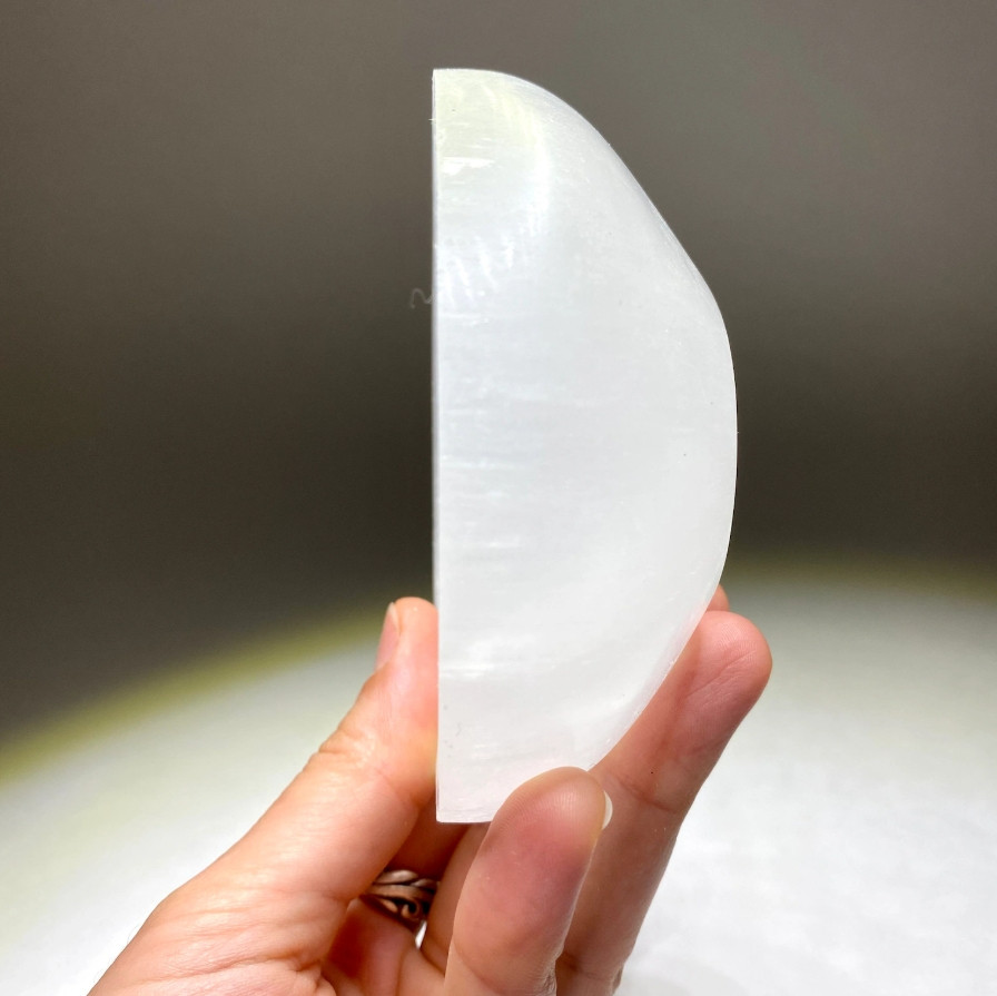 3PCS Set Selenite Bowl White Crystal Decor Display Healing Energy Reiki Gifts