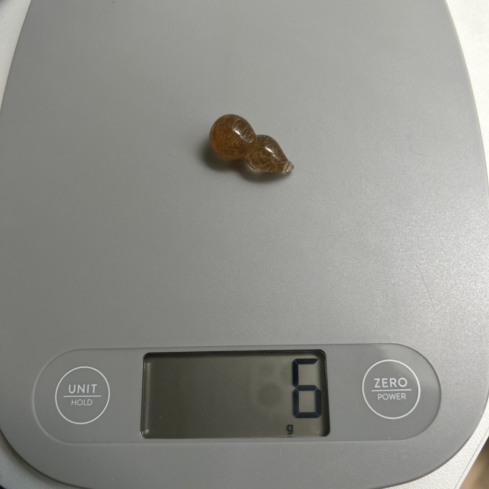 Rutilated Quartz gourd, Carved/polished Rutilated Quartz good for Jewelry Making