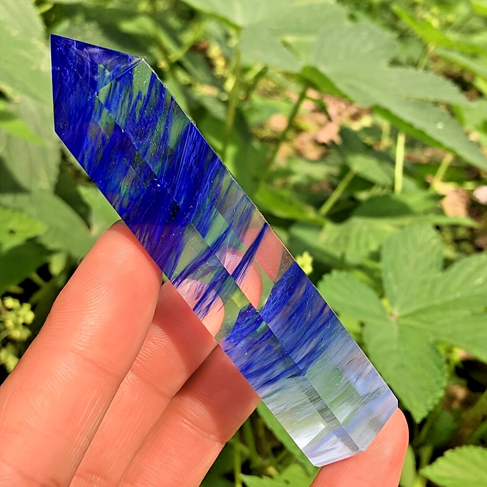 2pc 2.8″Wholesale Crystal Blue Smelting Tower Polished Point Obelisk Home Decor