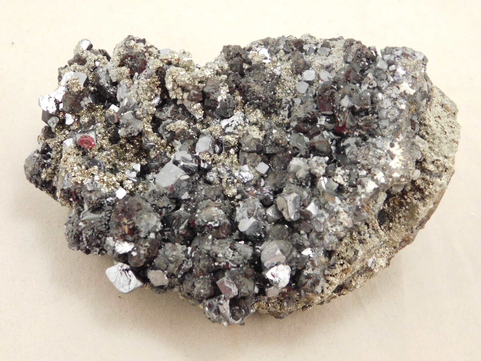 Big! Galena Crystal CUBE Cluster with Druzy PYRITE and Sphalerite Peru 538gr