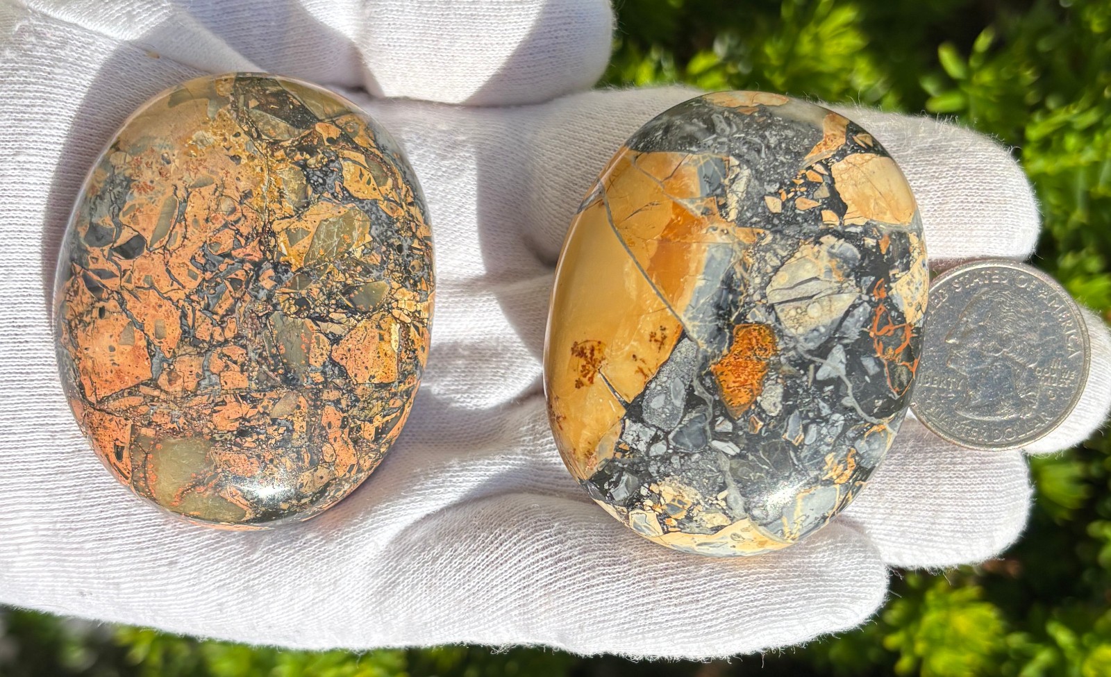 USA SALE SEE VIDEO 195g LOT MALIGANO JASPER PALMSTONES PALM STONES PALM STONE