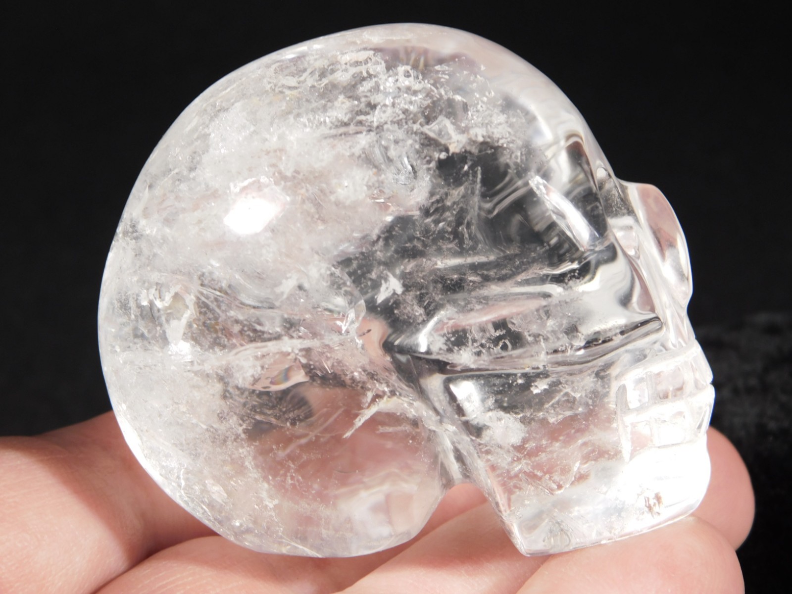 wOw! VERY Translucent Quartz Crystal SKULL Brazil 178gr