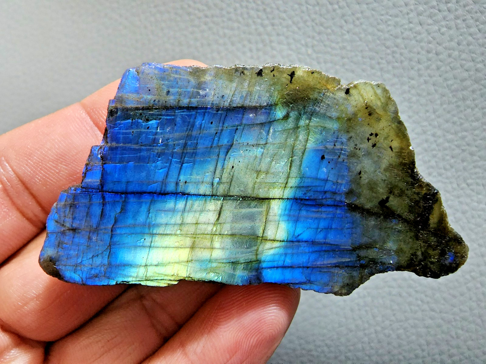 Multi Blue Labradorite Slab Rough 361Ct Crystal Gemstone Raw Labradorite Jewelry