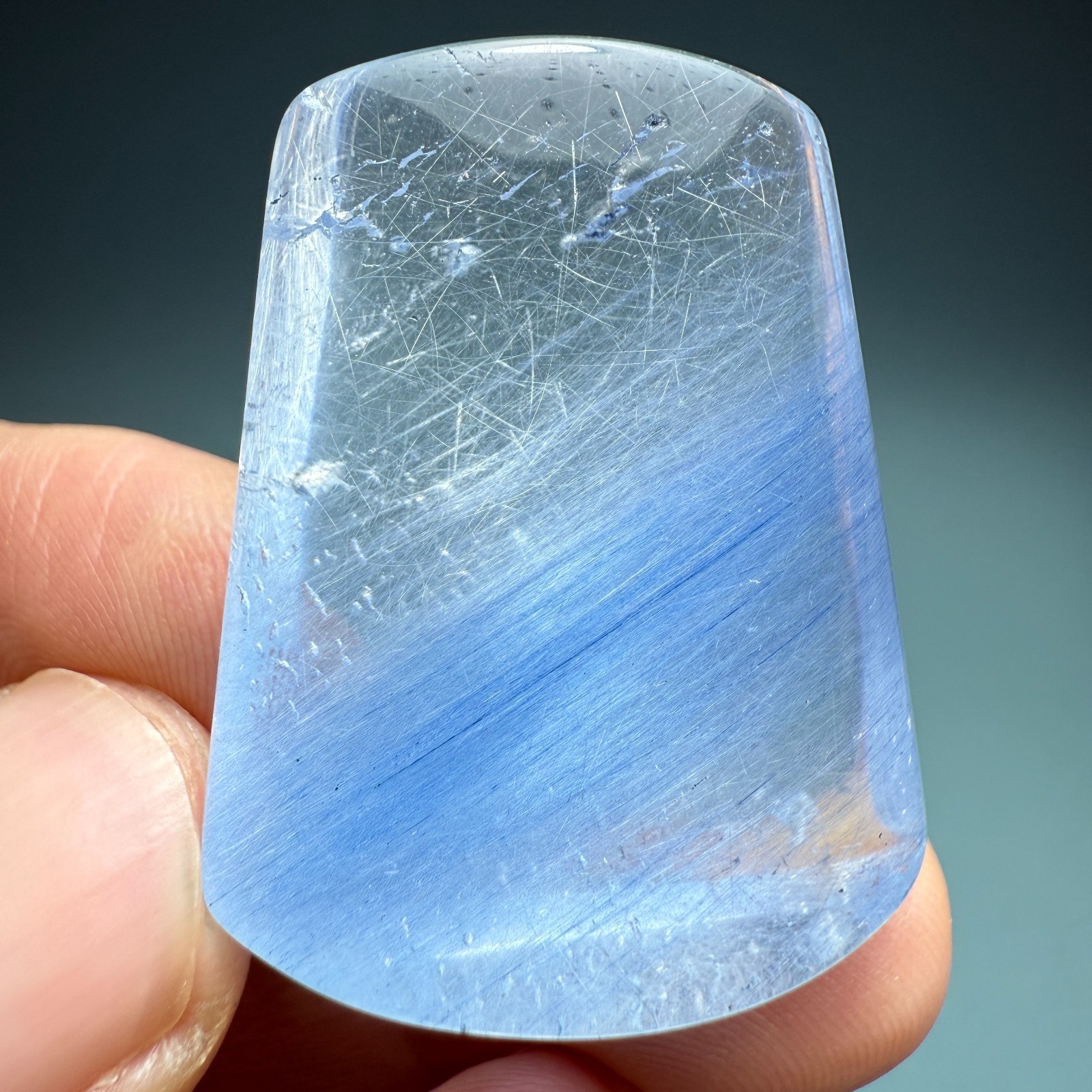 94Ct Natural Clear Beautiful Blue Dumortierite Crystal Quartz Polished Specimen
