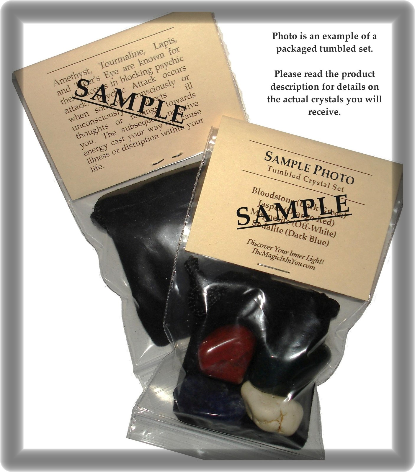 TRUE TO YOURSELF Tumbled Crystal Healing Set = 4 Stones + Pouch + Card
