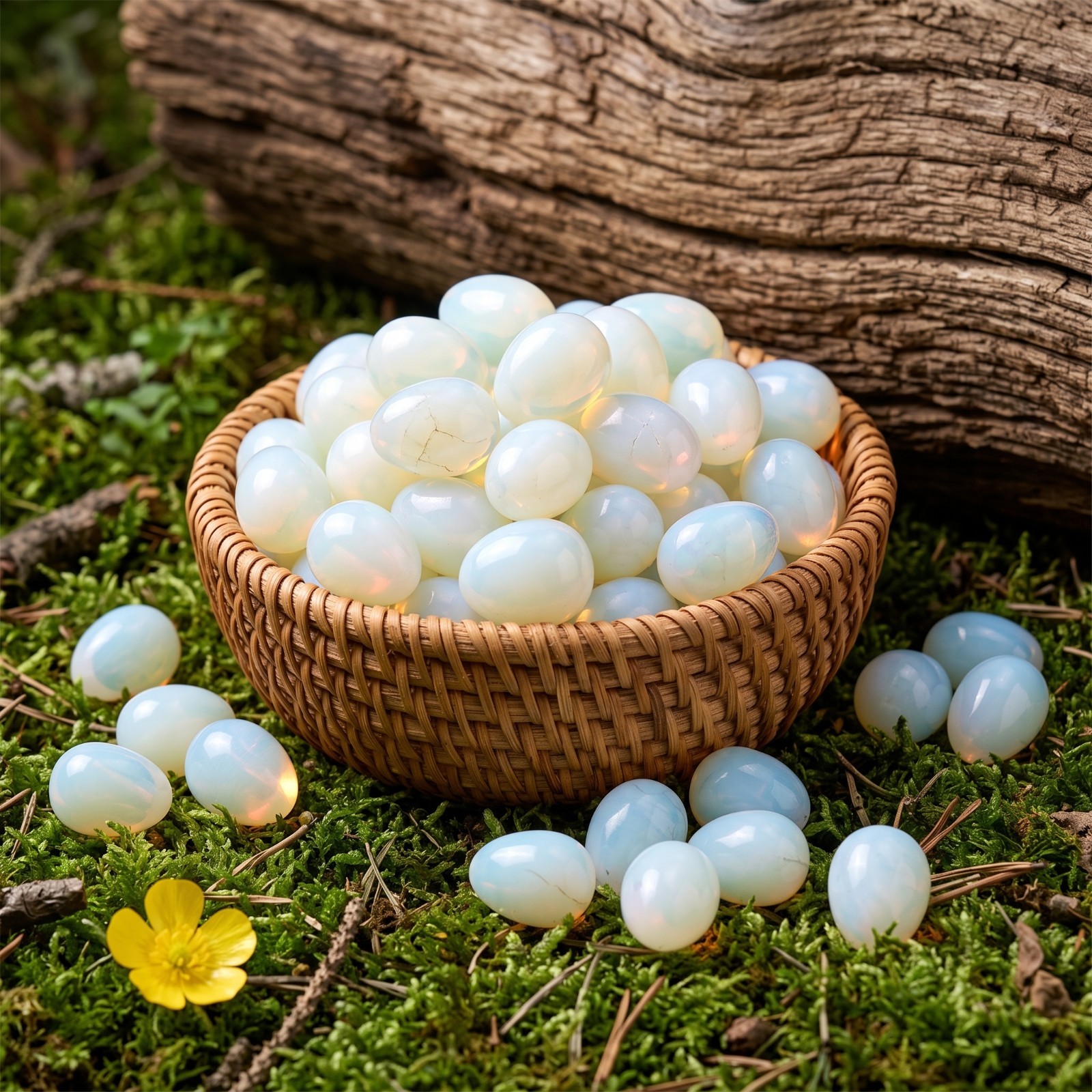 Natural Opalite Mini Egg Tumbled Stone Polished Palm Worry Stone Chakra Healing