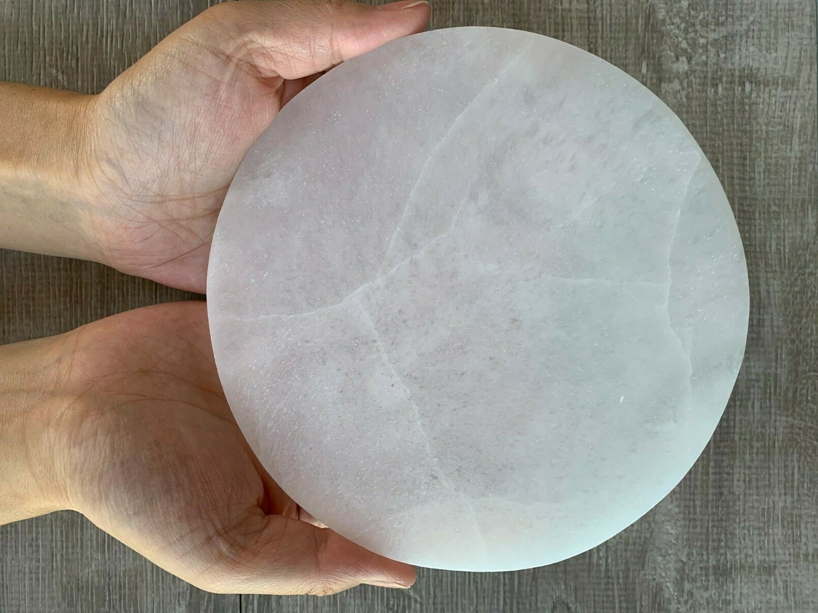 Polished Selenite Circle Charging Plate for Crystal Cleansing, Size 3″, 4″ & 6″