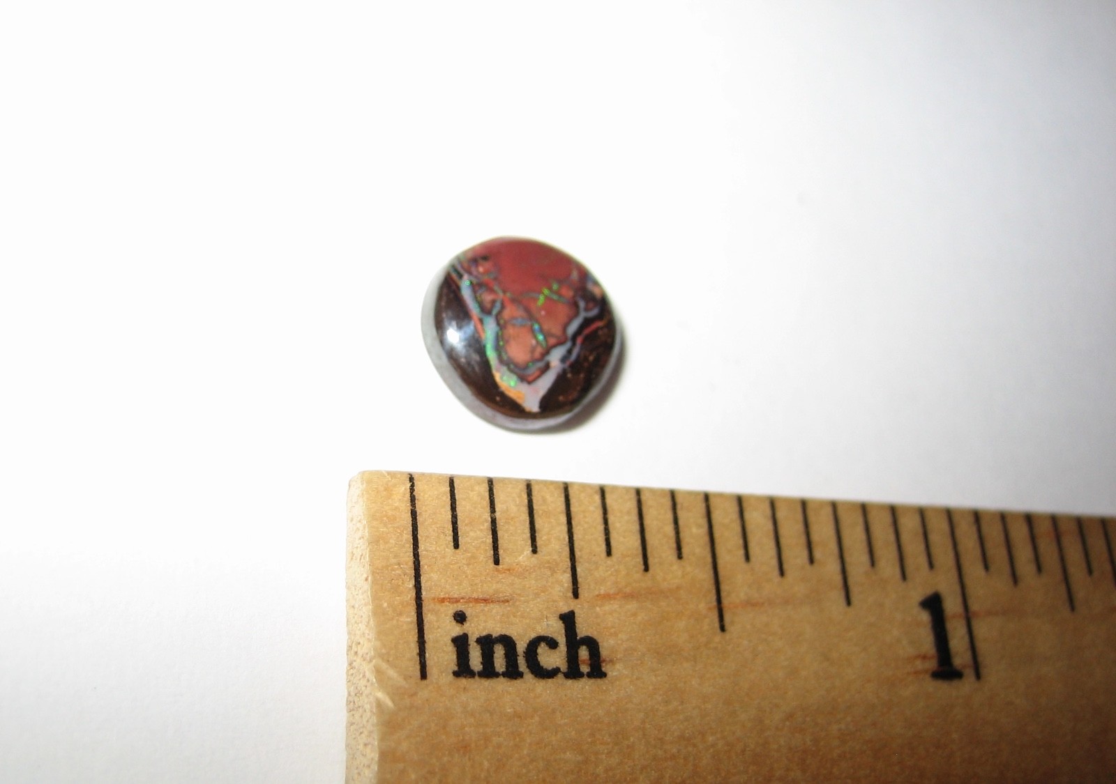 8mm POLISHED ROUND BOULDER OPAL CRYSTAL STONE CABOCHON FROM AUSTRALIA 1.65cts *1