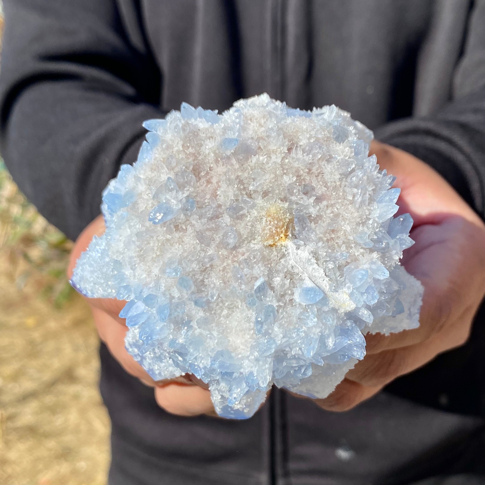 1.16LB Newly discovered blue Phantom Quartz Crystal Cluster mineral samples