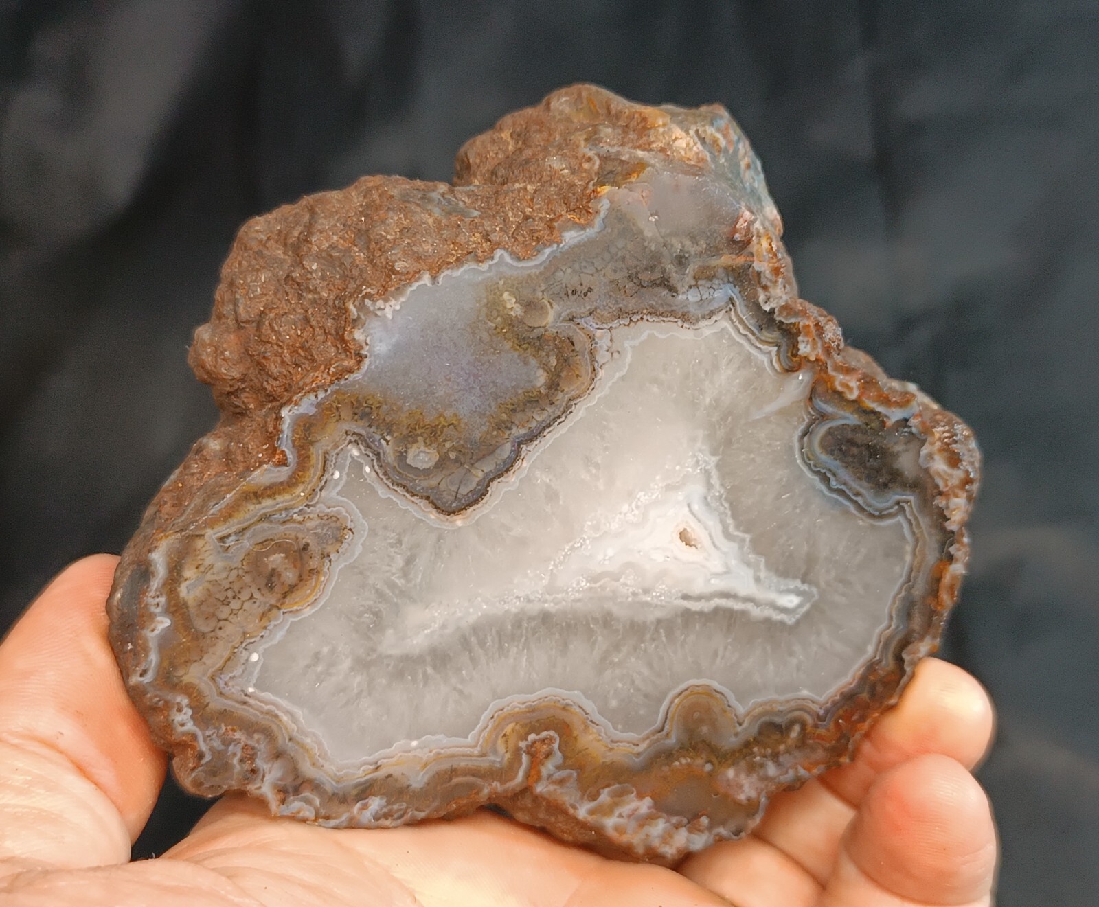 725g/1.60 lb turkish banded quartz agate stone rough, customs duty included